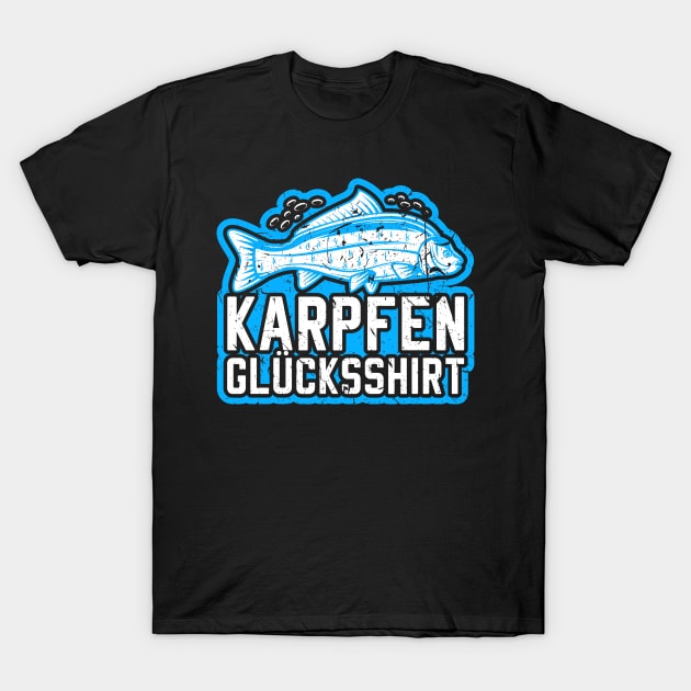 Karpfen Glücksshirt Angler Geschenke Karpfenfischen T-Shirt by Humbas Fun Shirts